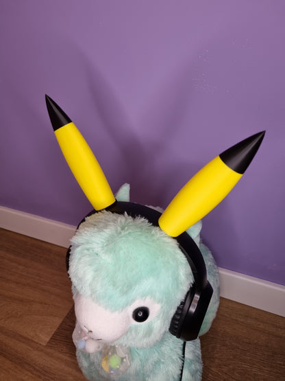 Headset accessory: yellow & black cosplay ears