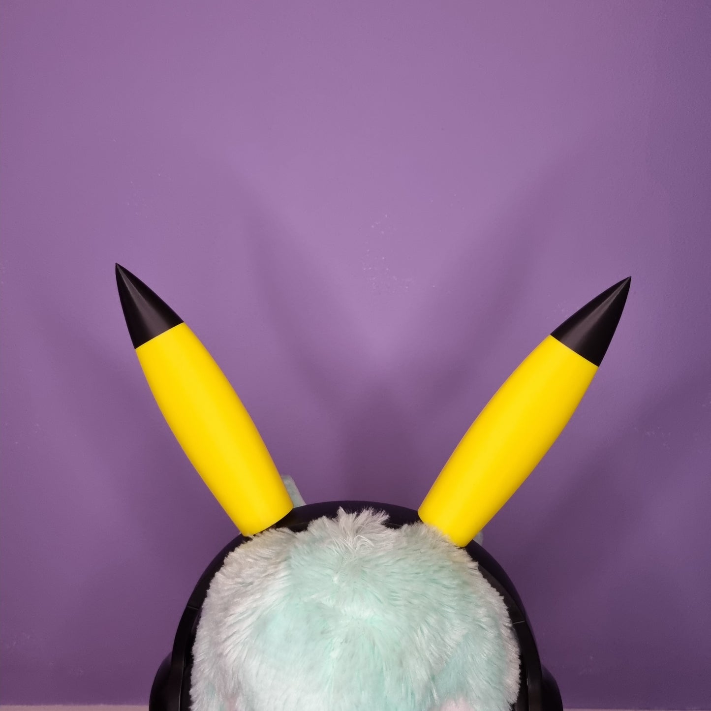 Headset accessory: yellow & black cosplay ears