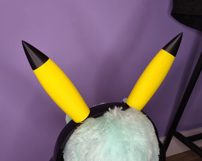 Headset accessory: yellow & black cosplay ears