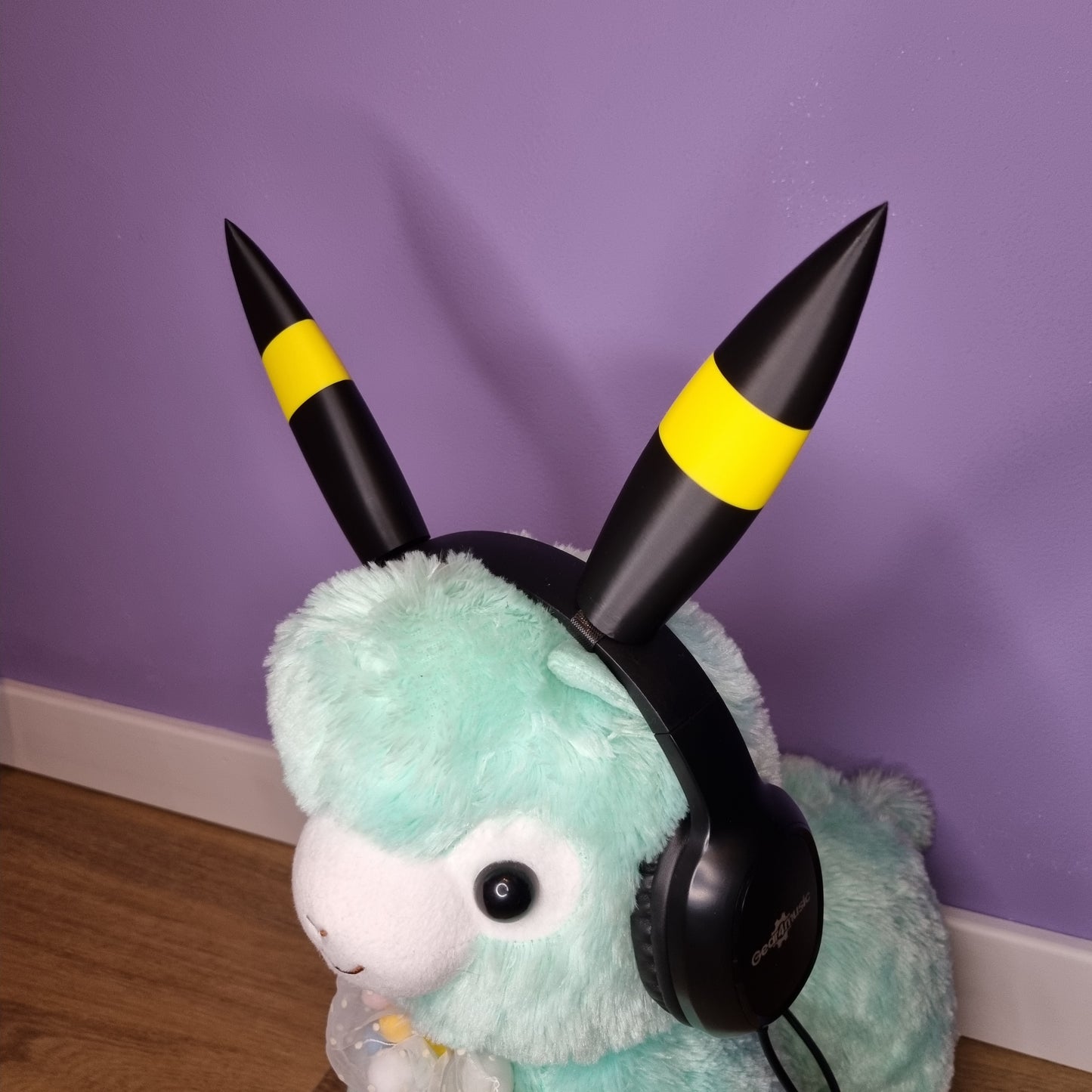 Headset accessory: black & yellow (or blue) cosplay ears