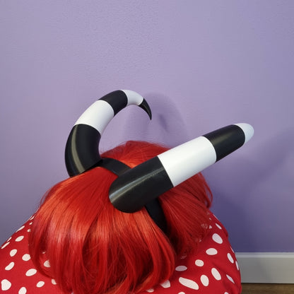 Customizable 3d printed black & white imp cosplay horns