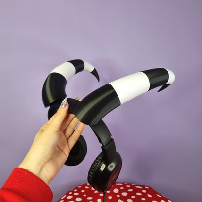 Customizable 3d printed black & white imp cosplay horns for headset