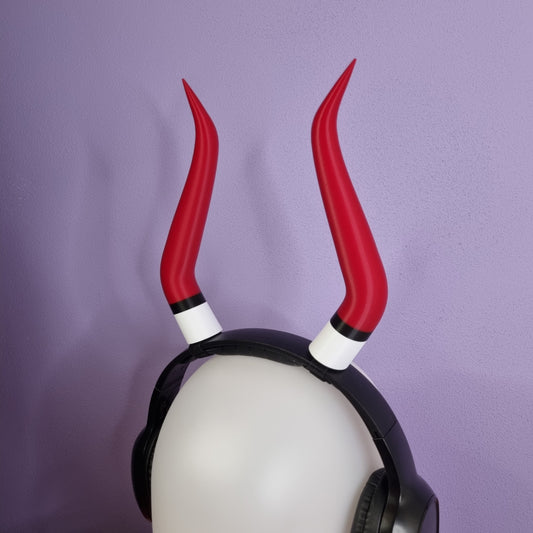 Lucifer horns for headset, 3d printed Morningstar cosplay horns