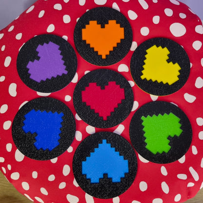 8-bit heart coasters set