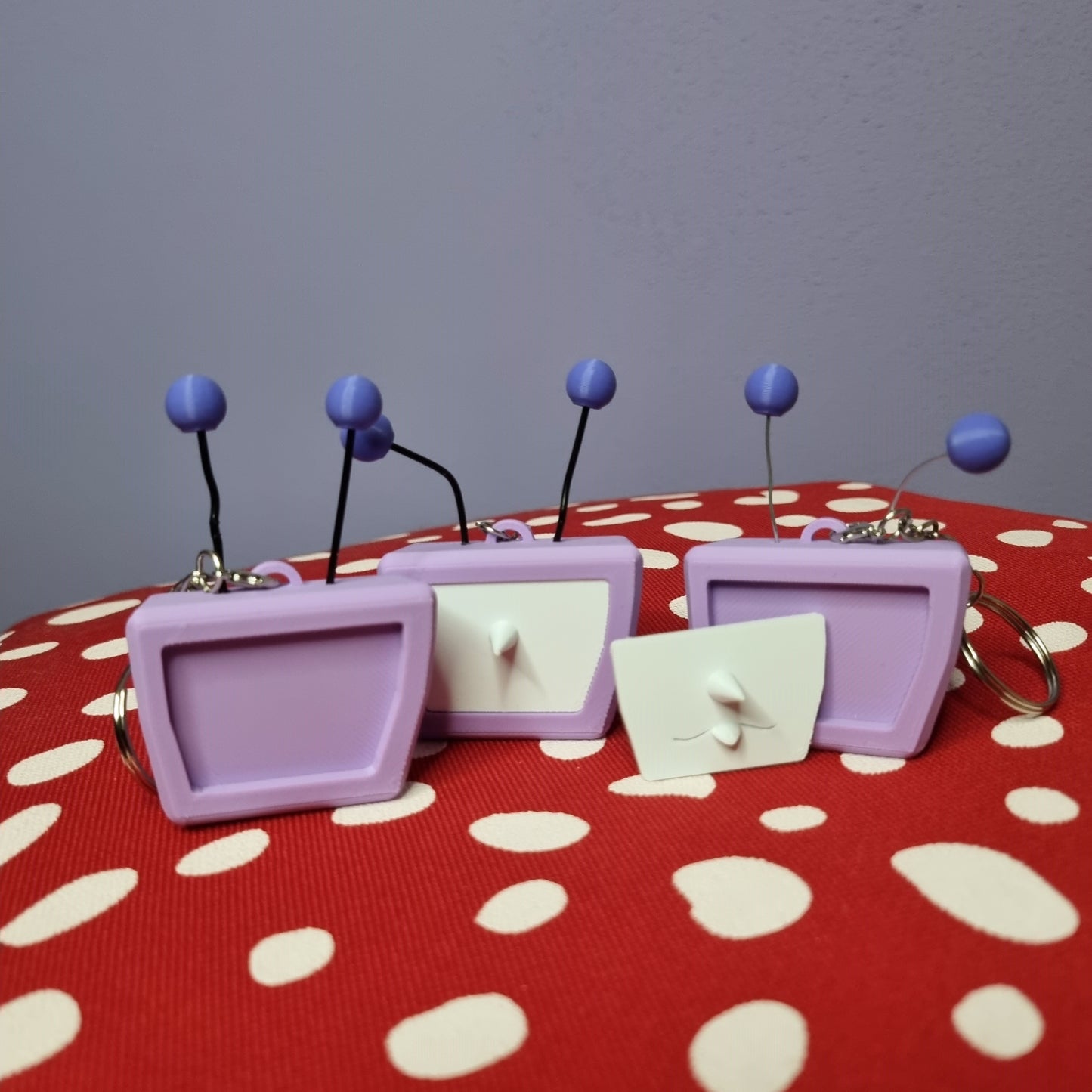 Tenna inspired keychain with swappable face