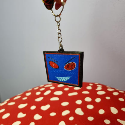 Vox inspired keychain, tv head accesory