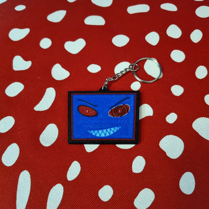 Vox inspired keychain, tv head accesory