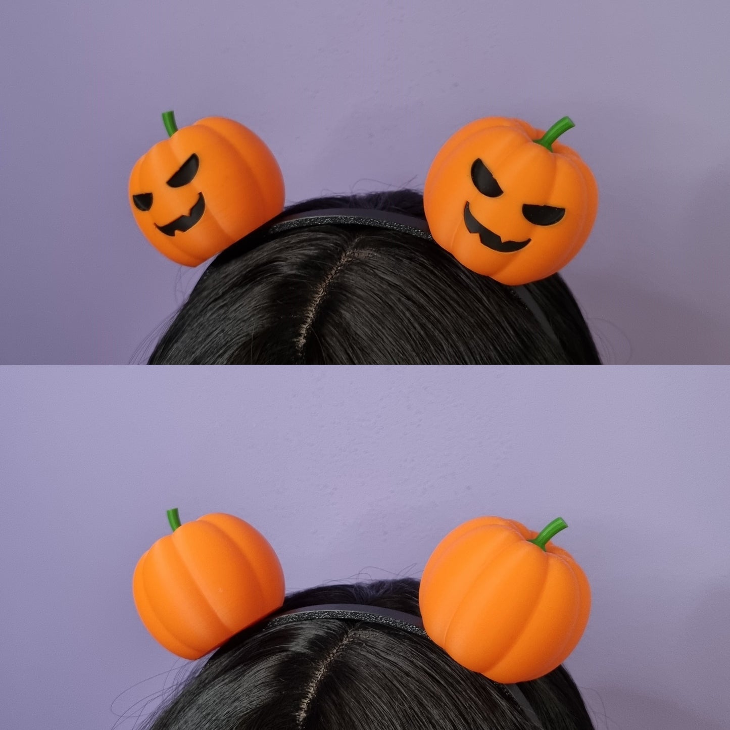 Pair of halloween pumpkins on headband