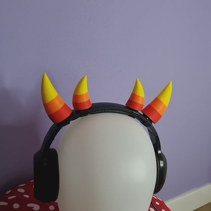 Headset accessory: Cosplay gemini troll horns