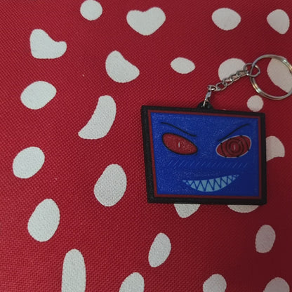 Vox inspired keychain, tv head accesory